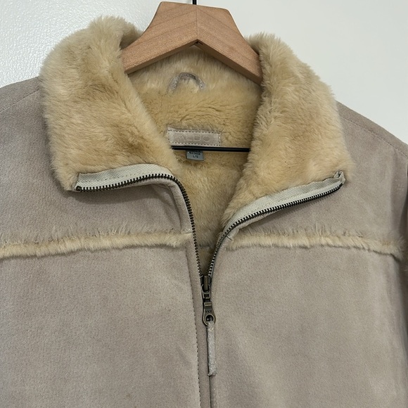 ALDO | Suede Leather Sherpa Lined Jacket - Picture 2 of 8